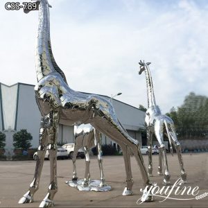 Large Mirror Like Metal Giraffe Statue Outdoor Decor for Sale CSS-789
