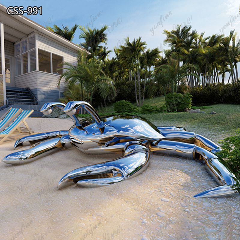 Large Modern Metal Crab Sculpture for Seaside CSS-991
