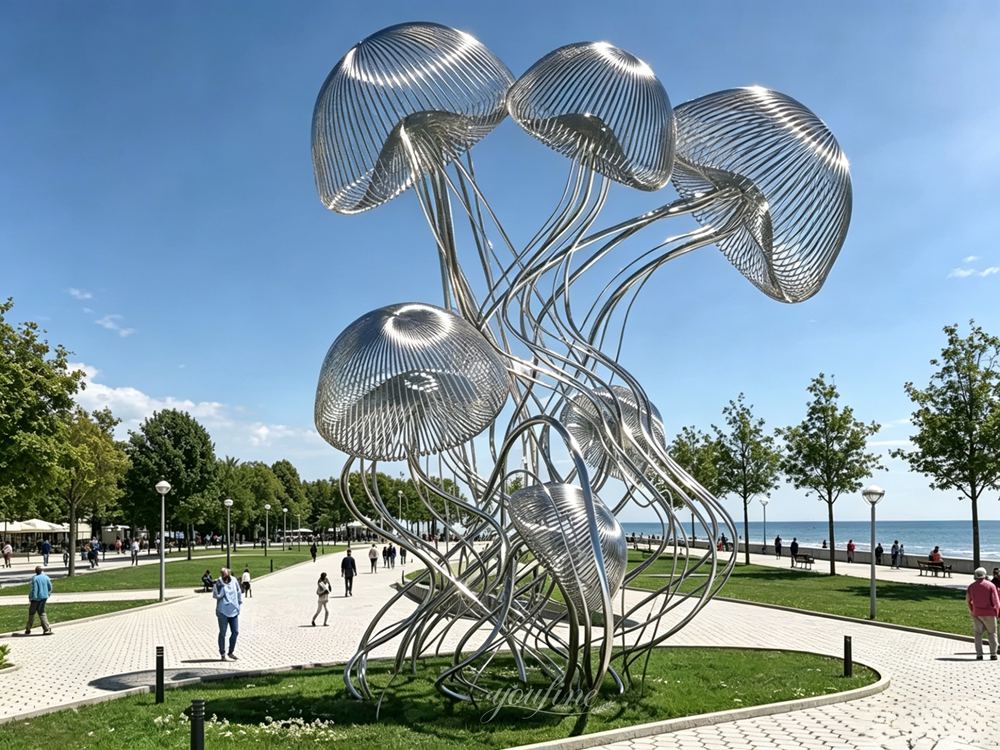 Large Modern Metal Jellyfish Sculpture for Park