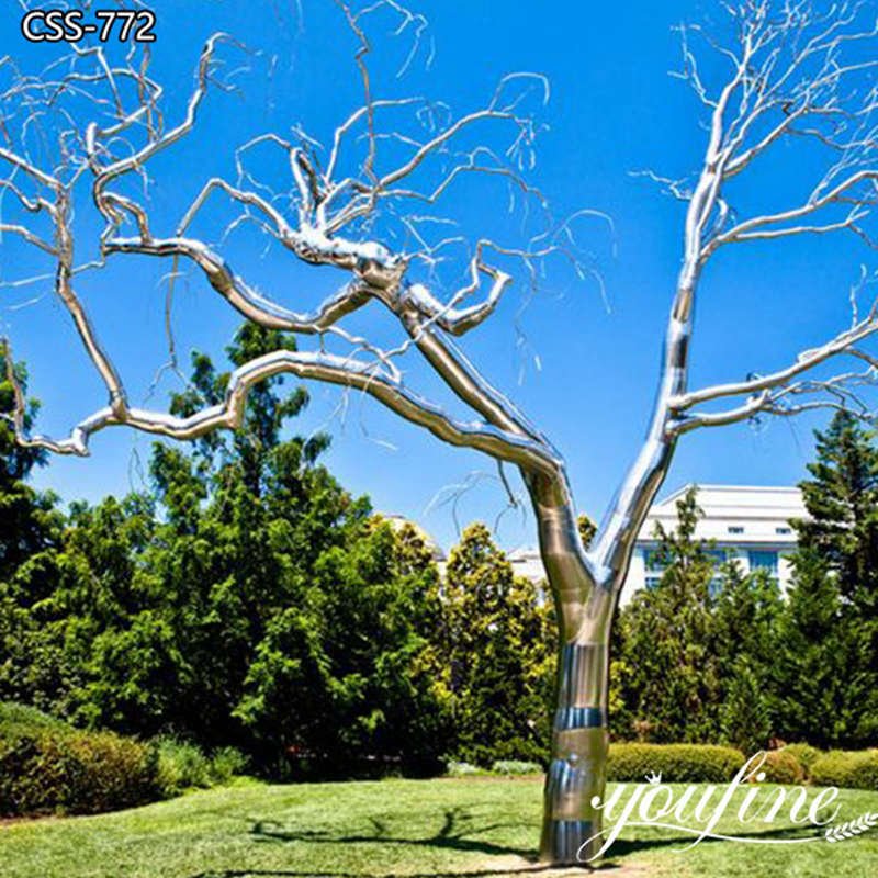 Large Outdoor Stainless Steel Tree Sculpture Modern Design Manufacturer CSS-772