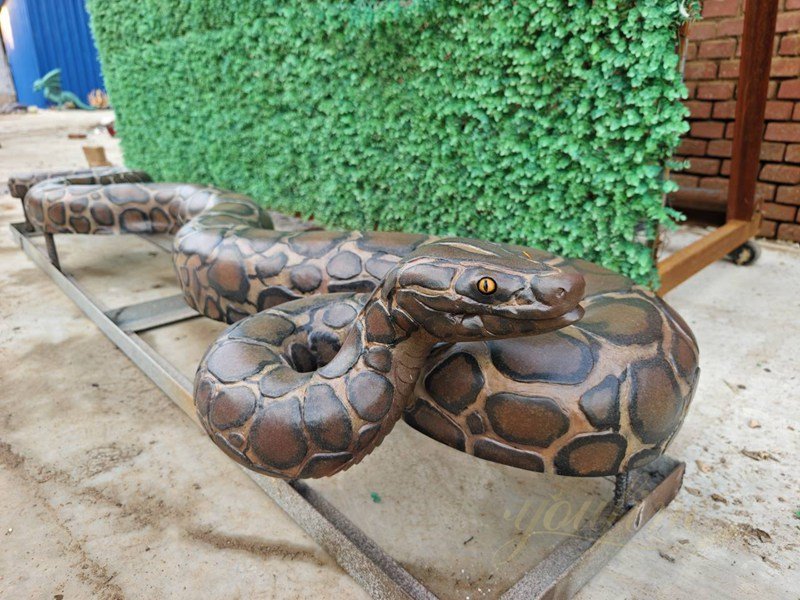 Large Realistic Bronze Python Sculpture For Sale