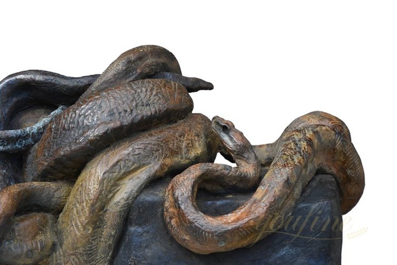 Large Realistic Bronze Python Sculpture For Sale