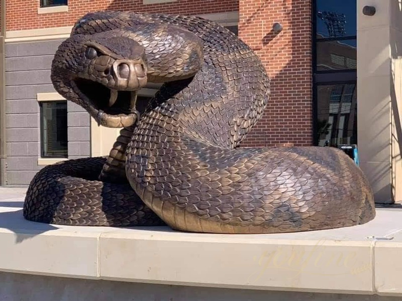 Large Realistic Bronze Python Sculpture For Sale