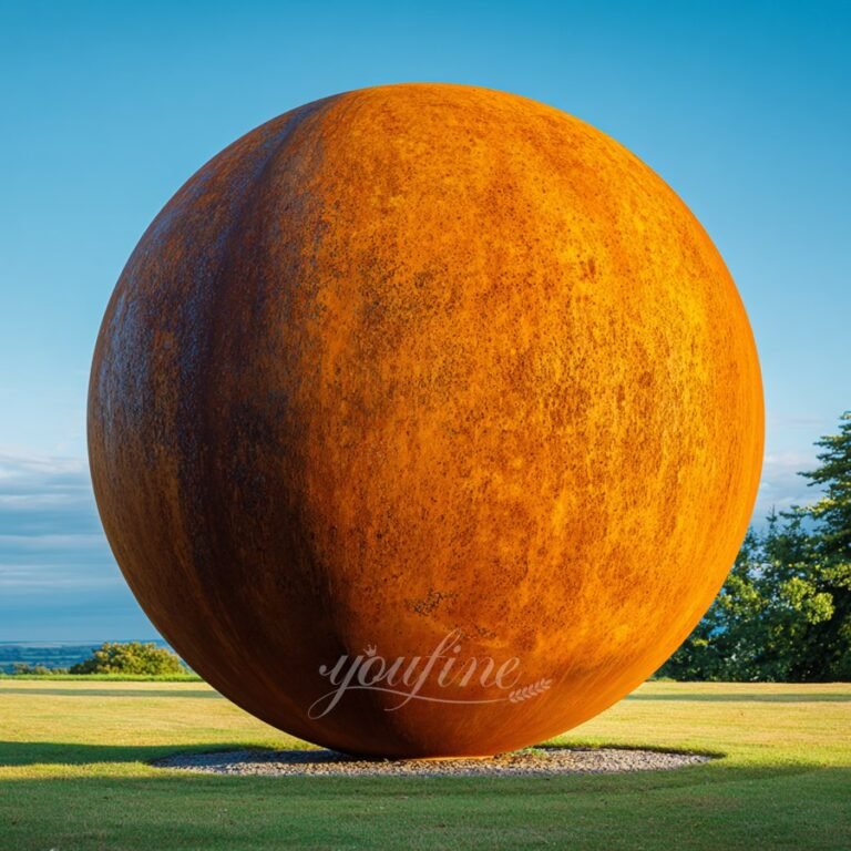 High Quality Large Rusty Corten Steel Ball for Garden Decor