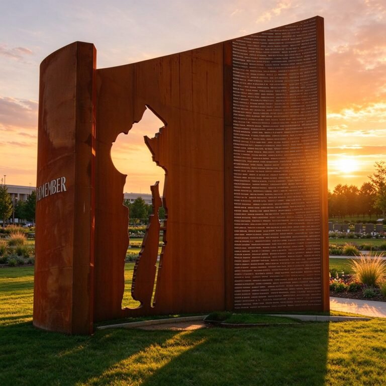 Large Silhouette Corten Steel War Memorial for Park