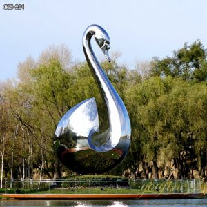Large Stainless Steel Abstract Swan Sculpture for Outdoor Garden