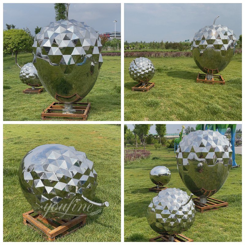 Large Stainless Steel Acorn Statues