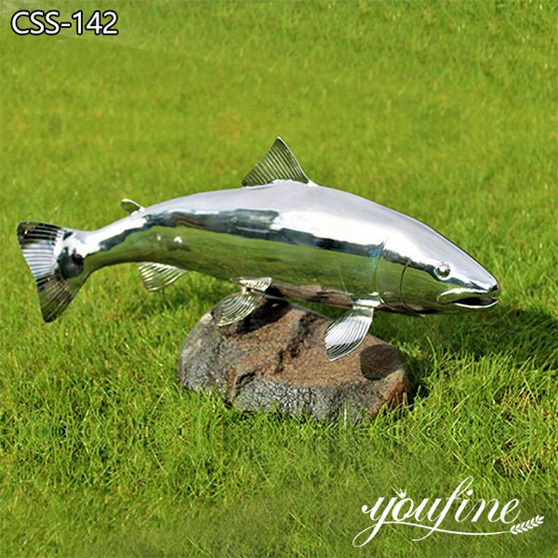 Large Stainless Steel Fish Sculpture Lawn Decor Supplier CSS-142
