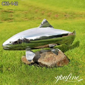 Large Stainless Steel Fish Sculpture Lawn Decor Supplier CSS-142