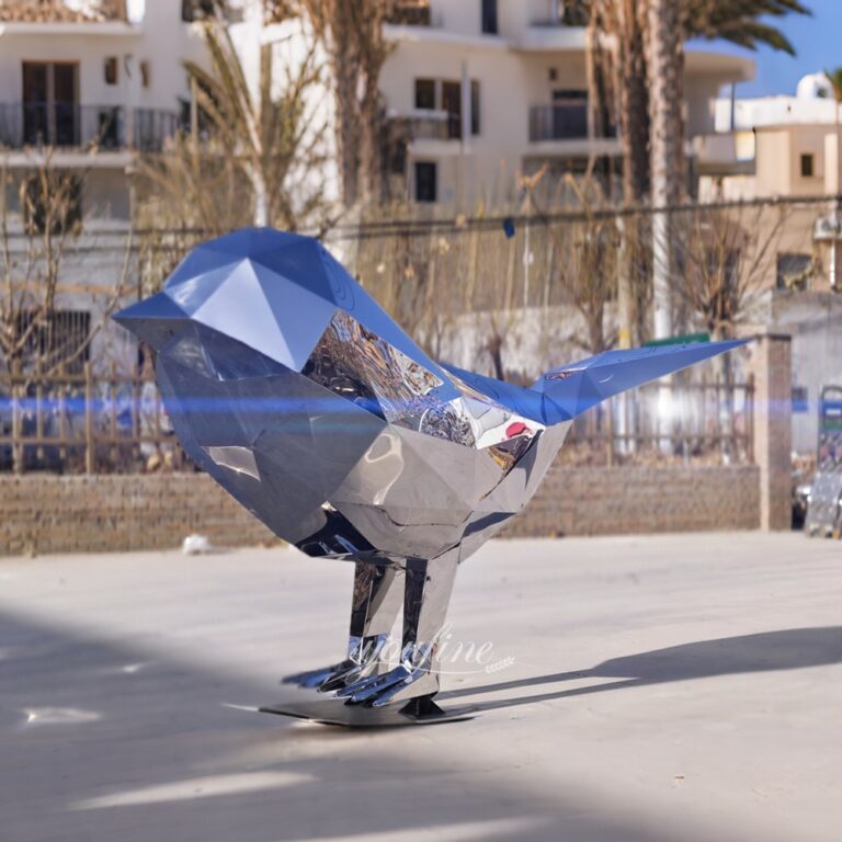 Large Stainless Steel Geometric Bird Sculpture