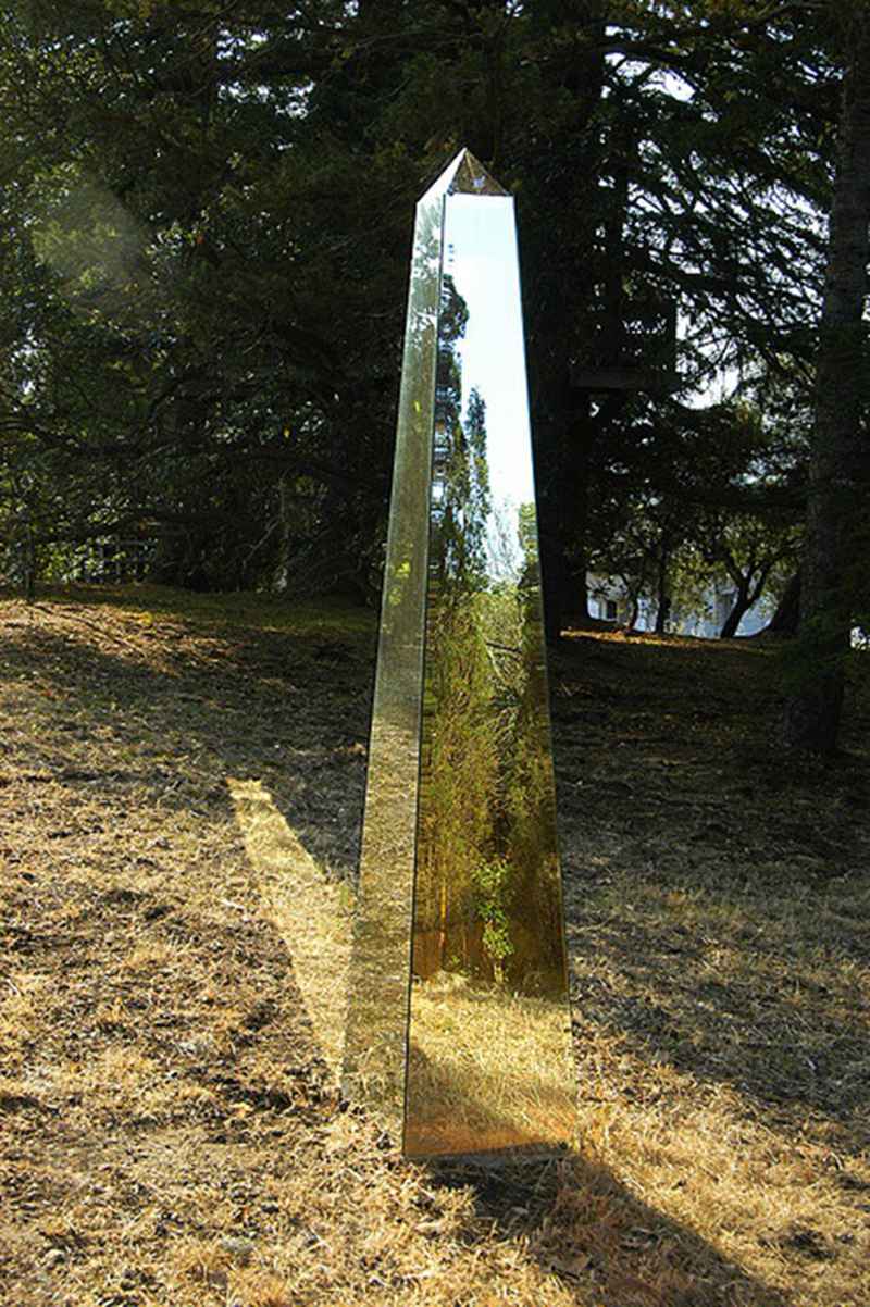 Large Stainless Steel Obelisk Sculpture for Garden