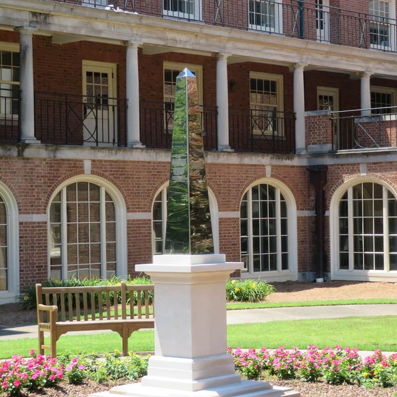 Large Stainless Steel Obelisk Sculpture for Garden