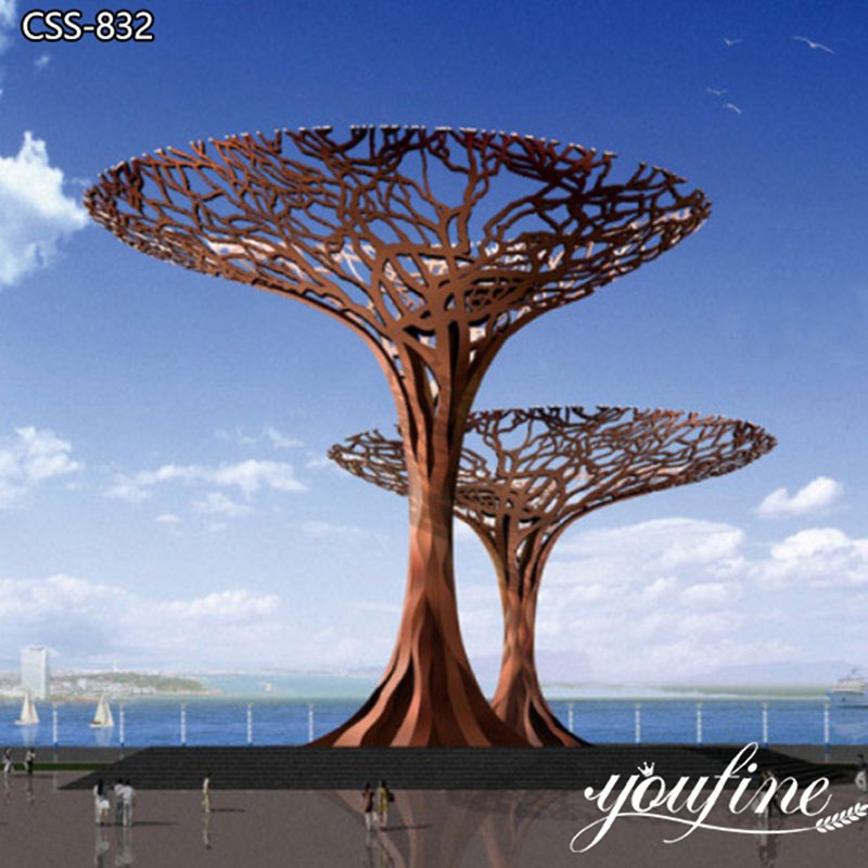 Large Stainless Steel Outdoor Tree Sculpture Manufacturer CSS-832