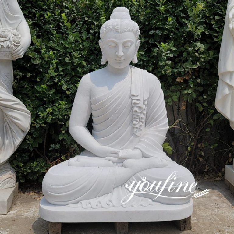 Large White Stone Sitting Buddha Statue Factory Sale (2)