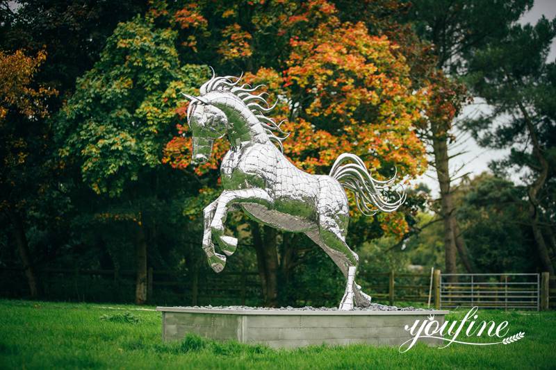 Leaping Horse Garden Sculpture - YouFine Sculpture (2)