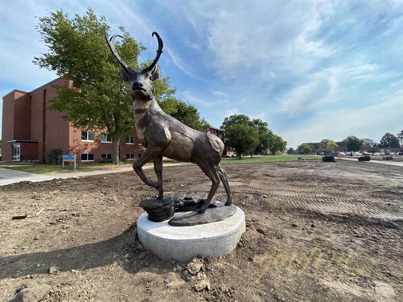 Life-Size Bronze Antelope Statue for Outdoor Elegance