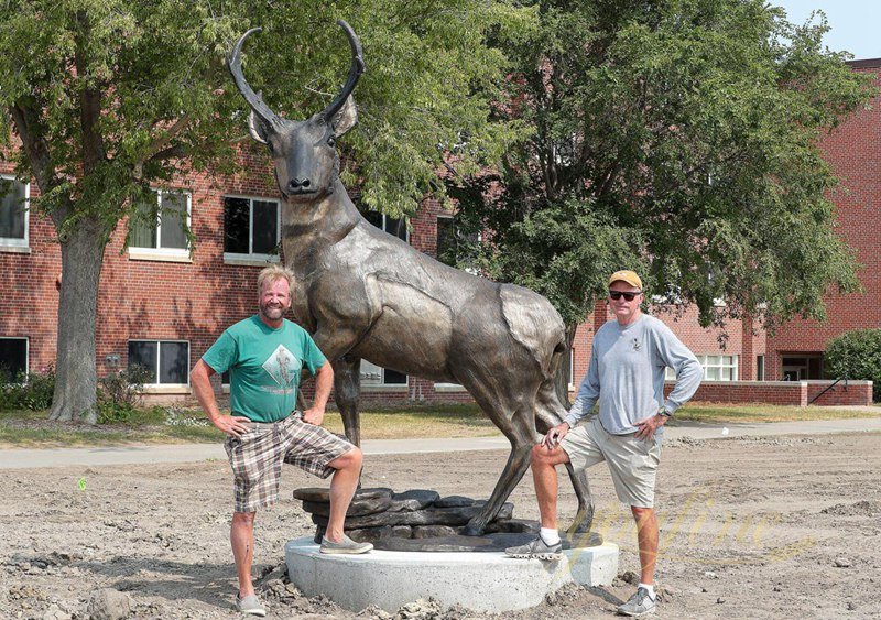 Life-Size Bronze Antelope Statue for Outdoor Elegance