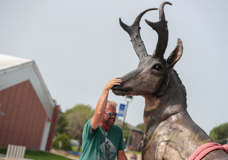 Life-Size Bronze Antelope Statue for Outdoor Elegance