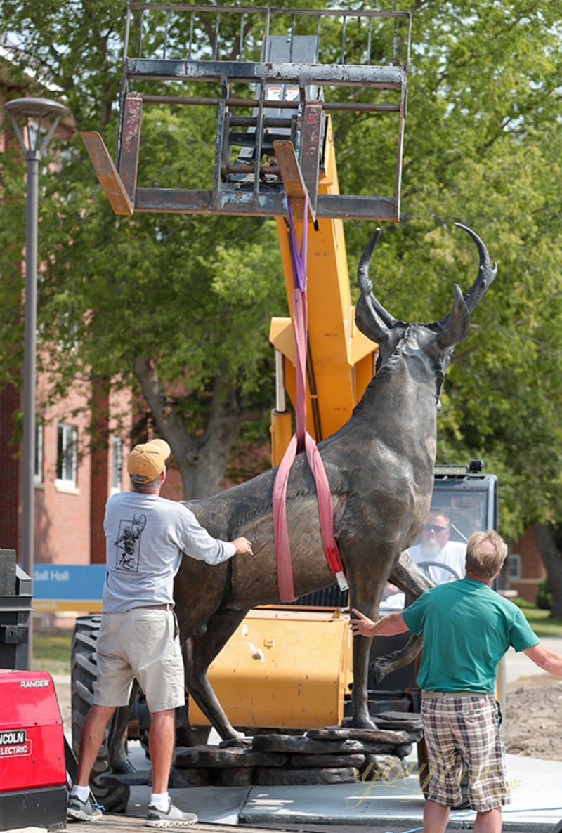 Life-Size Bronze Antelope Statue for Outdoor Elegance