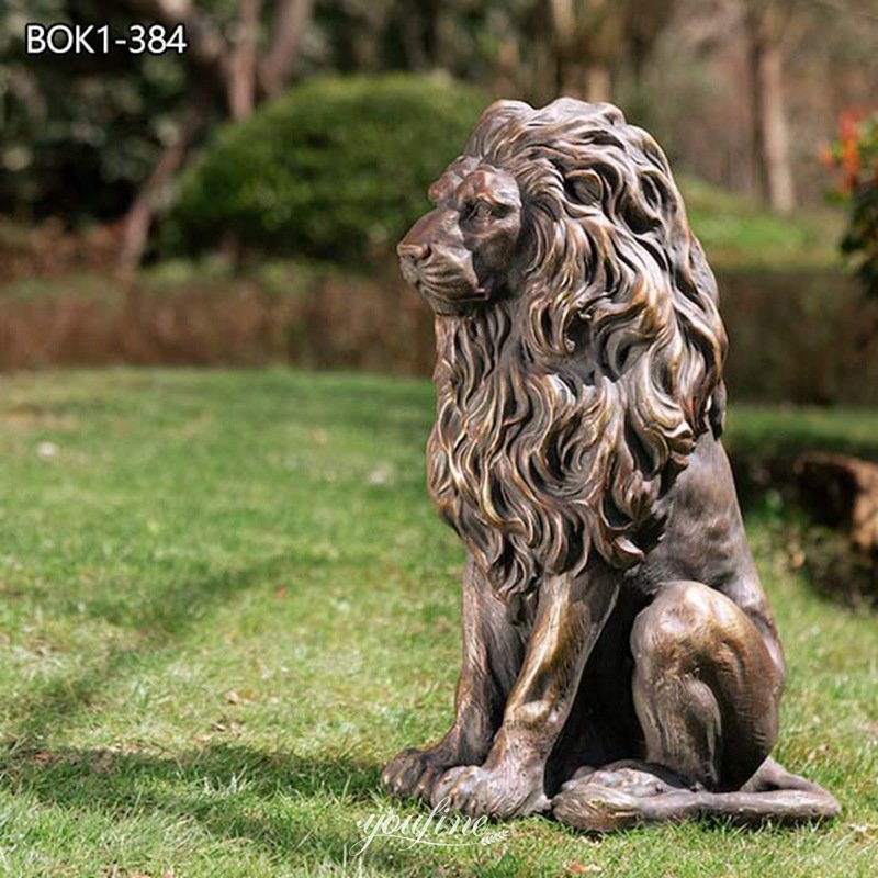 Life Size Bronze Guardian Standing Lion Statue for Sale BOK1-384