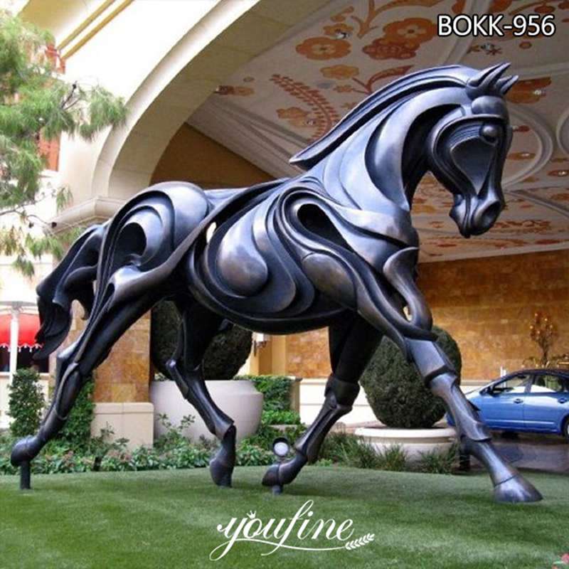 Life Size Bronze Horse Statue Modern Abstract Art Decor Supplier BOKK-956