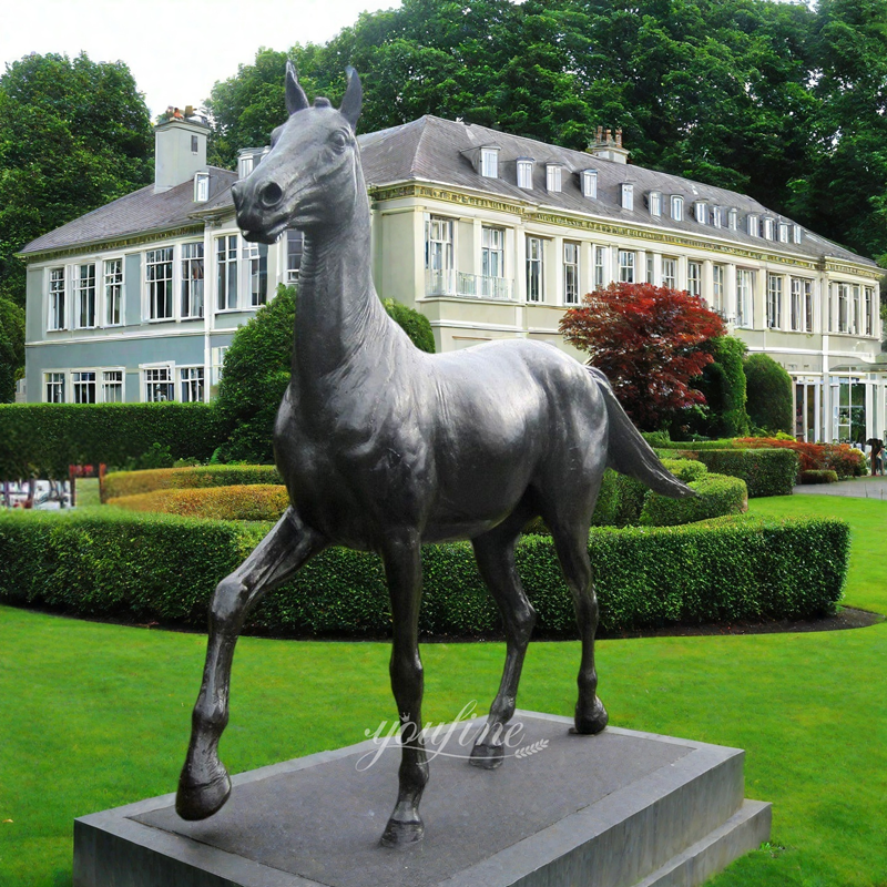 Black Life Size Bronze Jappeloup Statue for Manor Decor