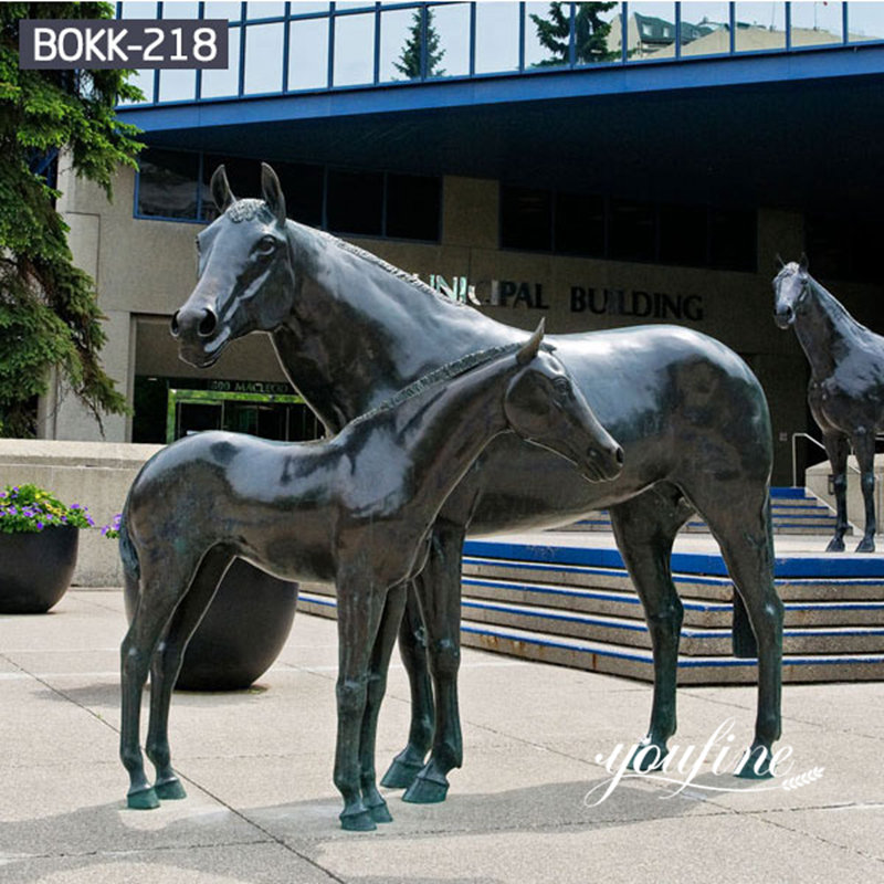  » Life Size Bronze Mare and Foal Statue Garden Decor Supplier BOKK-218 Featured Image