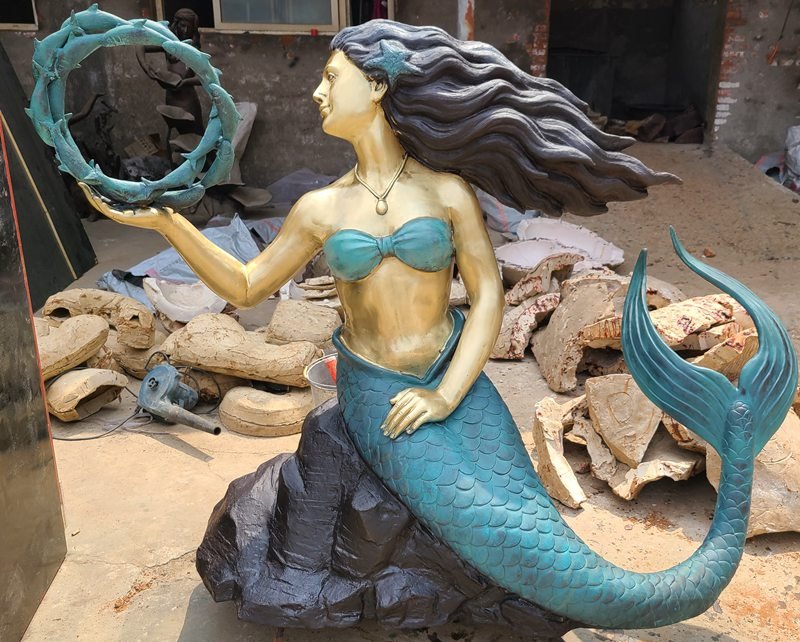 Life Size Bronze Mermaid Statues for Outside