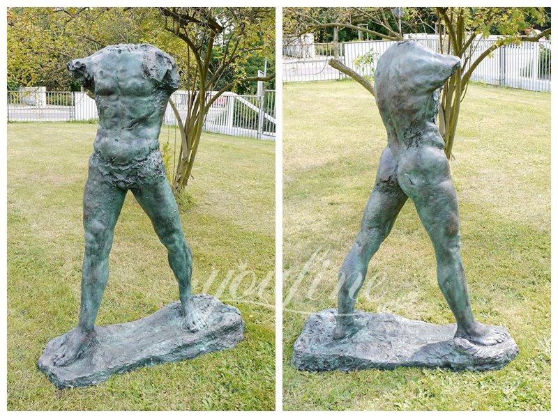 Life Size Bronze Walking Torso Man Statue Replica of Auguste Rodin