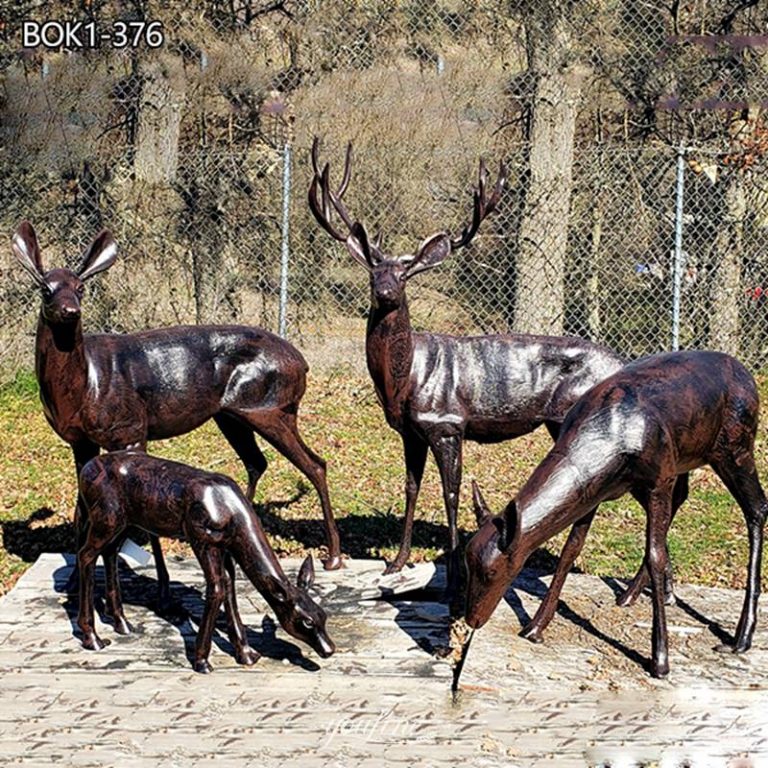 Life Size Deer Statue Bronze Art Decoration for Outdoor BOK1-376