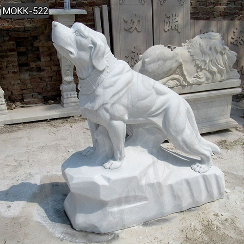 Life Size Detailed Carving Marble Dog Statue for Sale MOKK-522 (2)