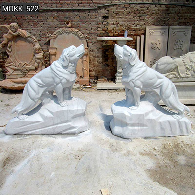 Life Size Detailed Carving Marble Dog Statue for Sale MOKK-522 (4)