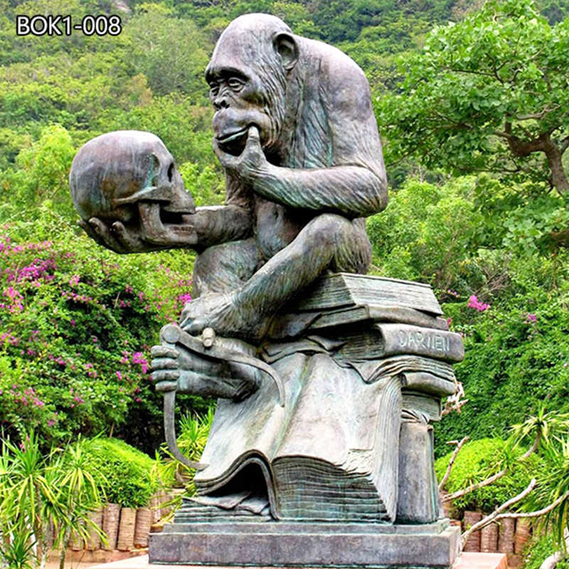 Life Size Famous Bronze Darwin Gorilla Sculpture Replica for Sale