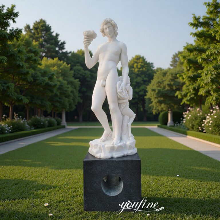 Life Size Marble Michelangelo Bacchus Statue for Garden Decor