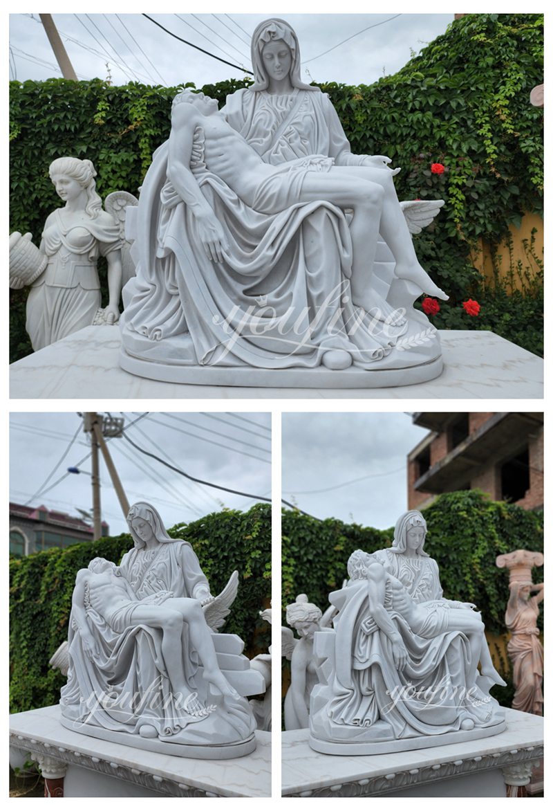 Life Size Marble Pieta Statue Details