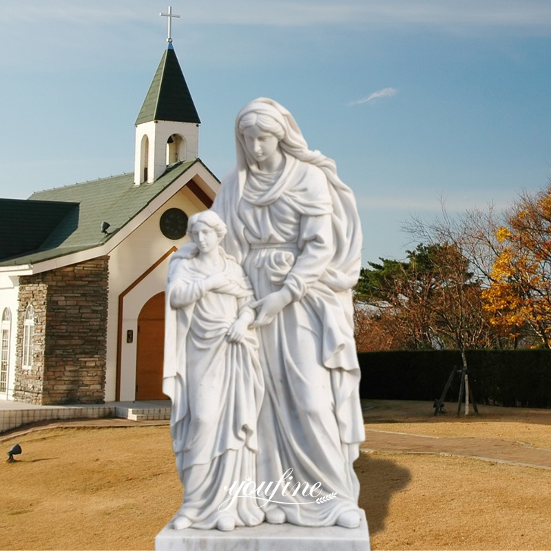 Church Decor Life Size St Anne Outdoor Statue in Marble