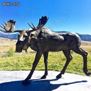  » Life-size Bronze Moose Statue Outdoor Decor for Sale BOK1-076