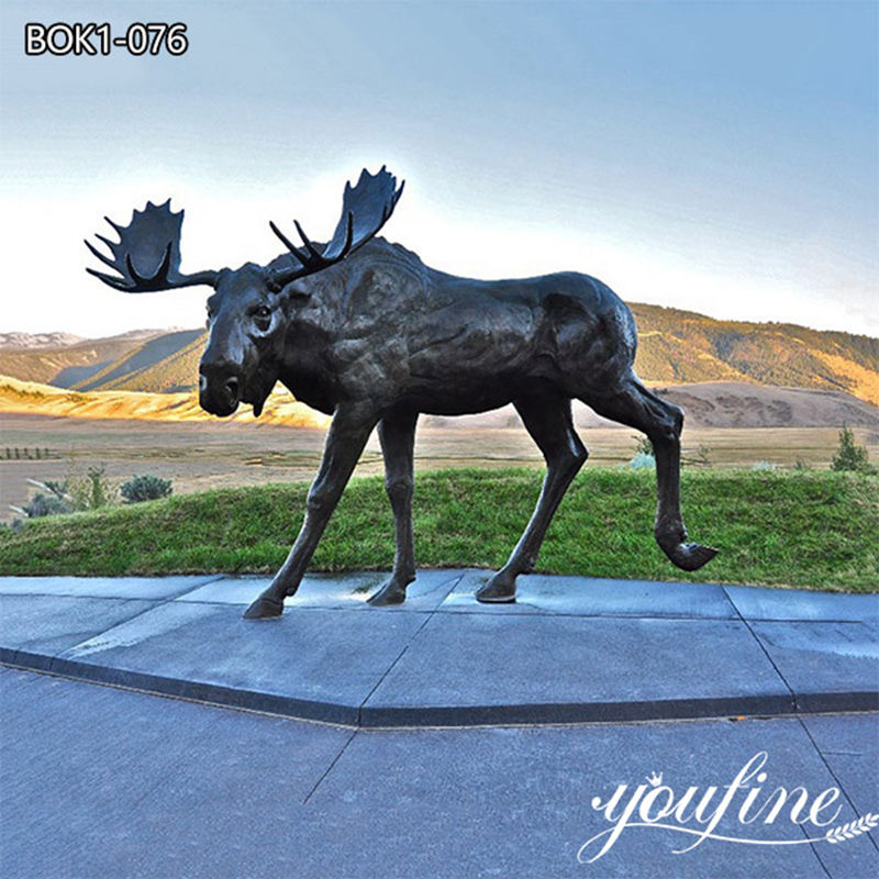 Life-size Bronze Moose Statue Outdoor Decor for Sale BOK1-076
