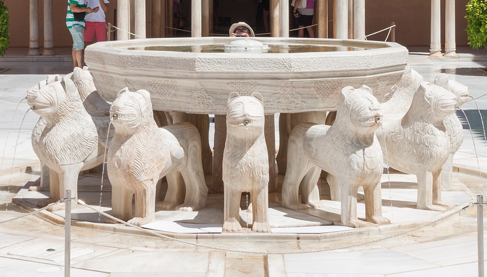 Lions of the Alhambra Fountain (Granada, Spain)