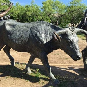  » Longhorn Steers Bronze Cattle Sculpture for Sale BOK1-489