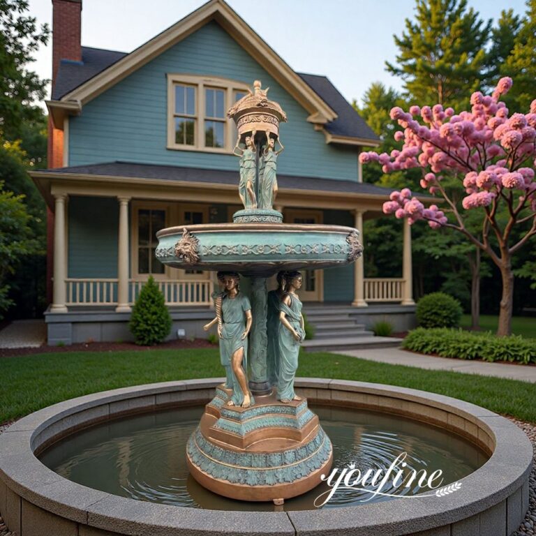 Luxury Bronze Outdoor Female Figures Fountain for Garden Decor