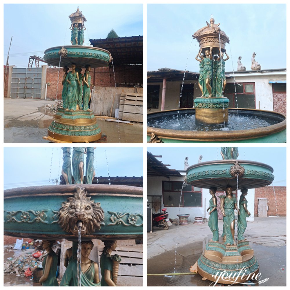 Luxury Bronze Outdoor Female Fountain Details
