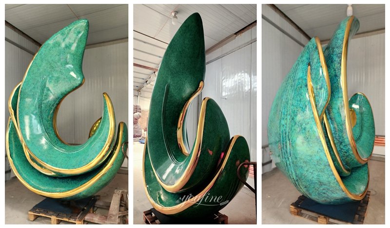Luxury Circular Green Metal Sculpture Details from YouFine Factory