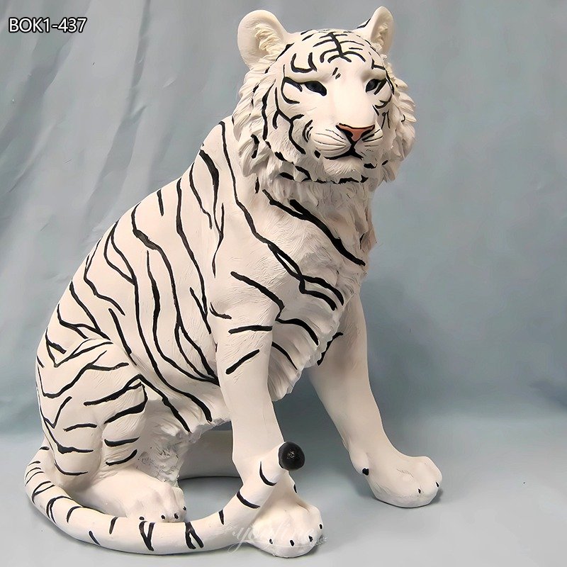 Magnificent White Bronze Tiger Statue For Sale 