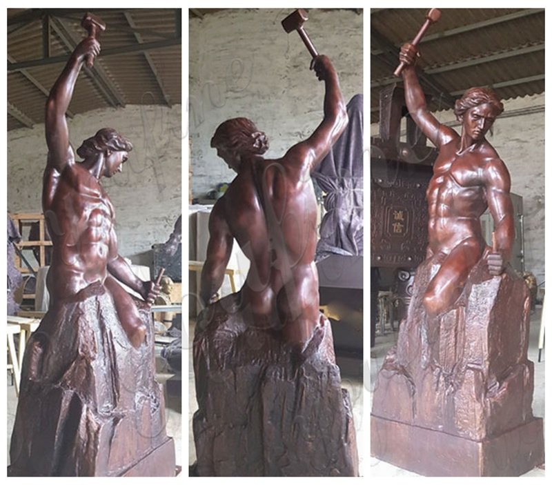 Man Carving Himself Out of Stone Details