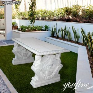 Manufacturer Hand Carved White Marble Side Table Luxurious Style MOKK-987