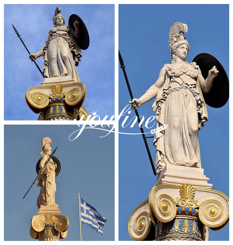 Marble Athena Statue Detail