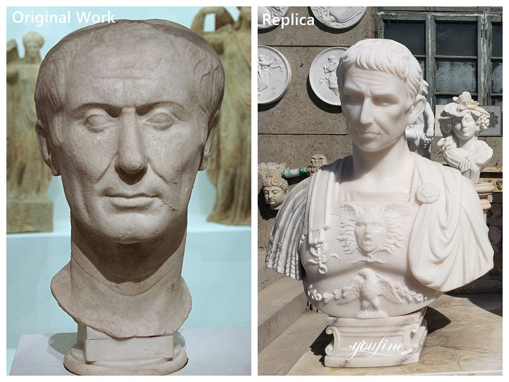 Marble Bust of Julius Caesar Original Work VS Replica
