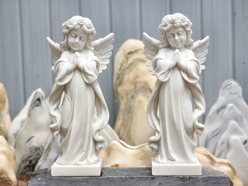 Amber Color Natural Marble Angel statue