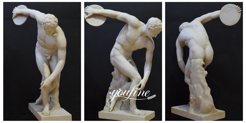 Marble Discobolus Discus Thrower Myron Statue Replica Details
